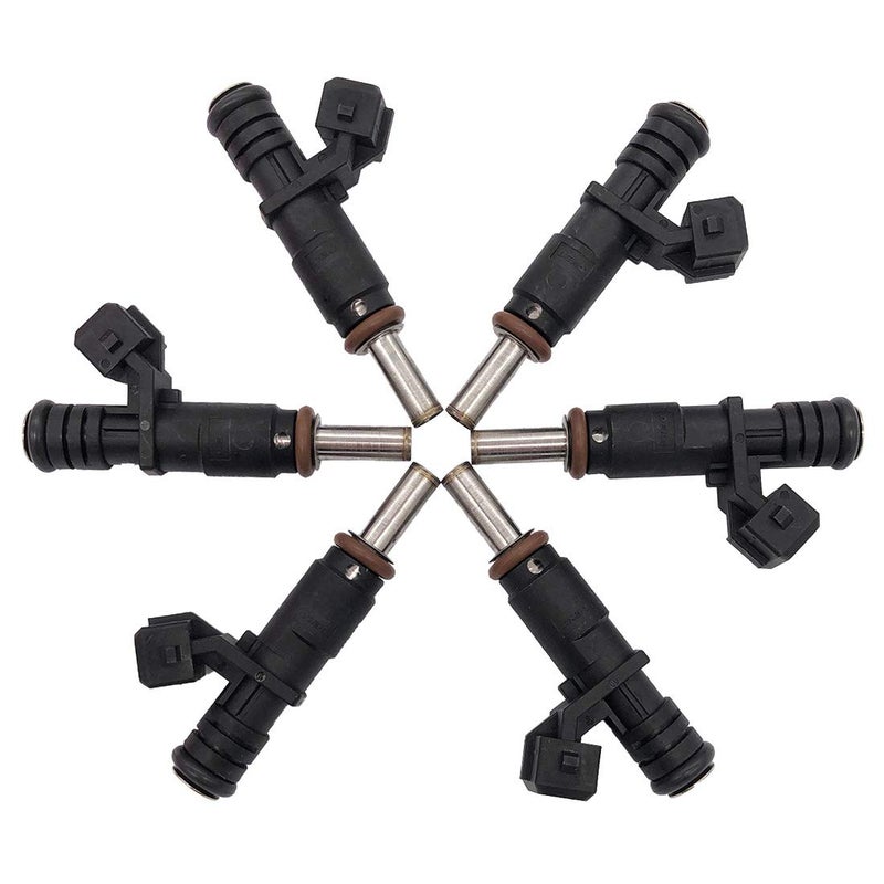 Germban 13537531634 6pcs Set Fuel Injectors 4 Holes Fits for 2006-2012 BMW 128i 328i X3 X 5 Z4 525i 2.0L 2.5L 3.0L 7531634 - Image 1